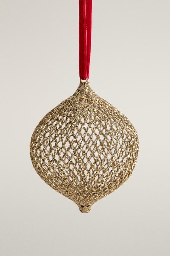 GLITTER MESH CHRISTMAS TREE DECORATION - Golden by Zara - Image 0