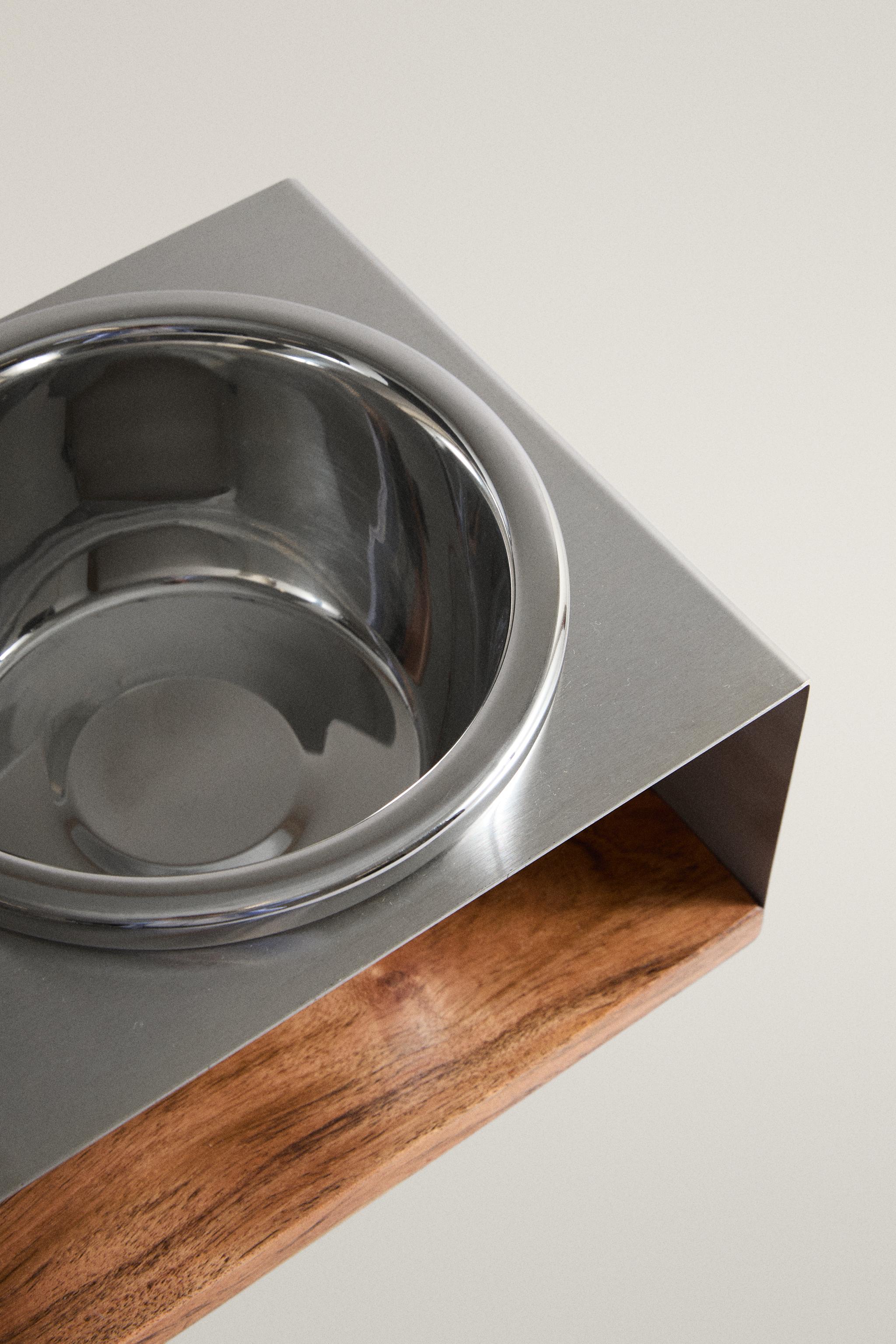 PET BOWL AND STAND SET - Matte silver | ZARA Canada