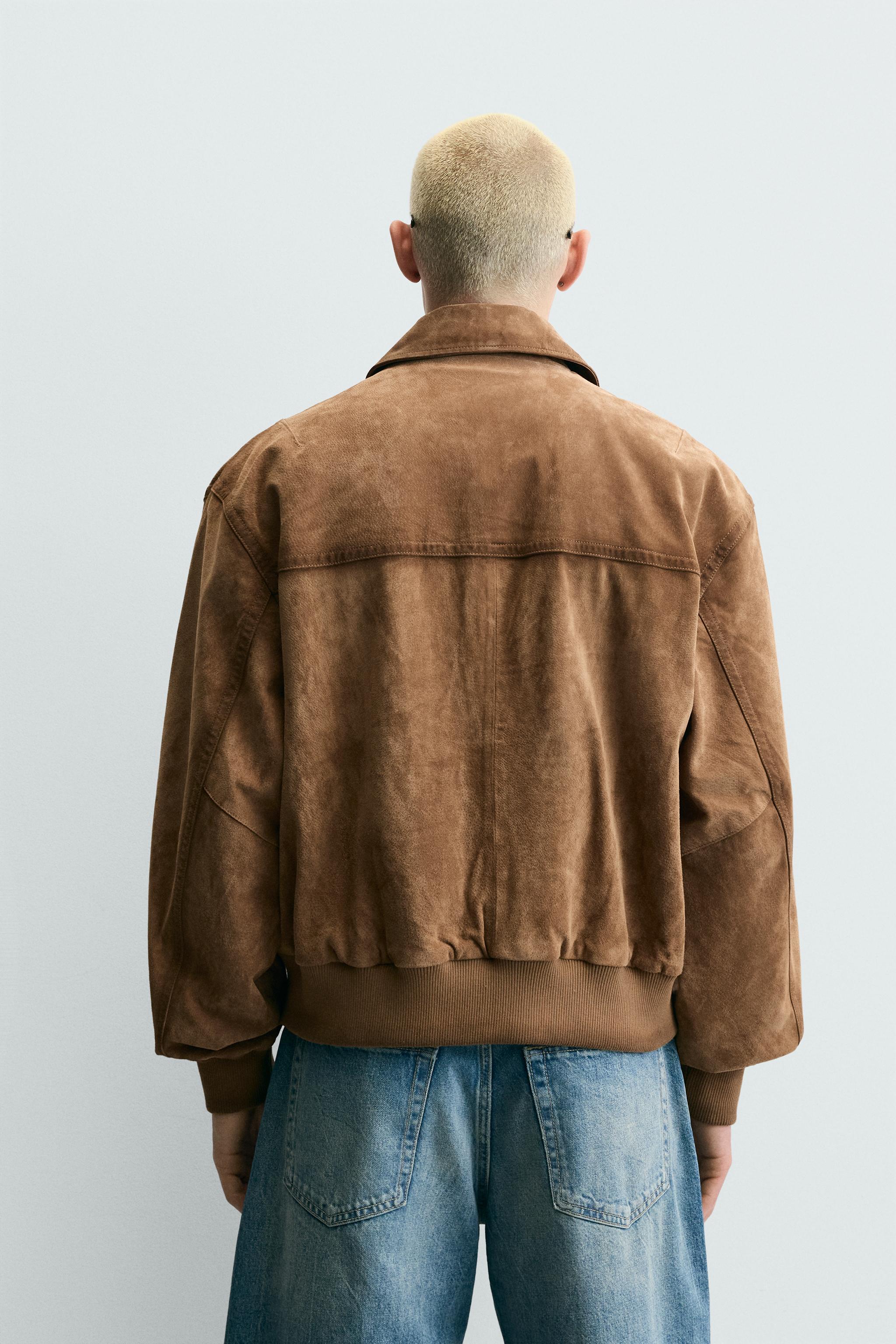 BLOUSON COUPE DÉCONTRACTÉE EN DAIM