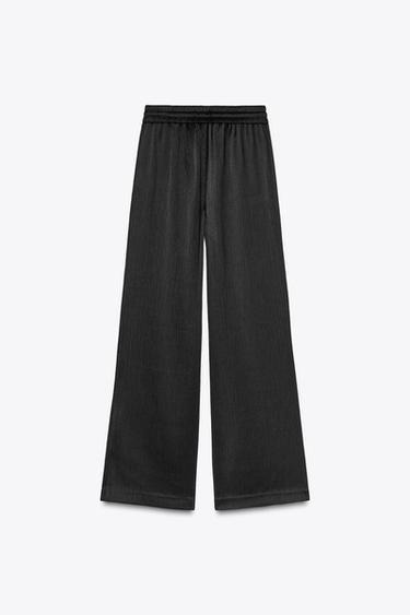 CREASED-EFFECT TROUSERS - Black by Zara - Image 4