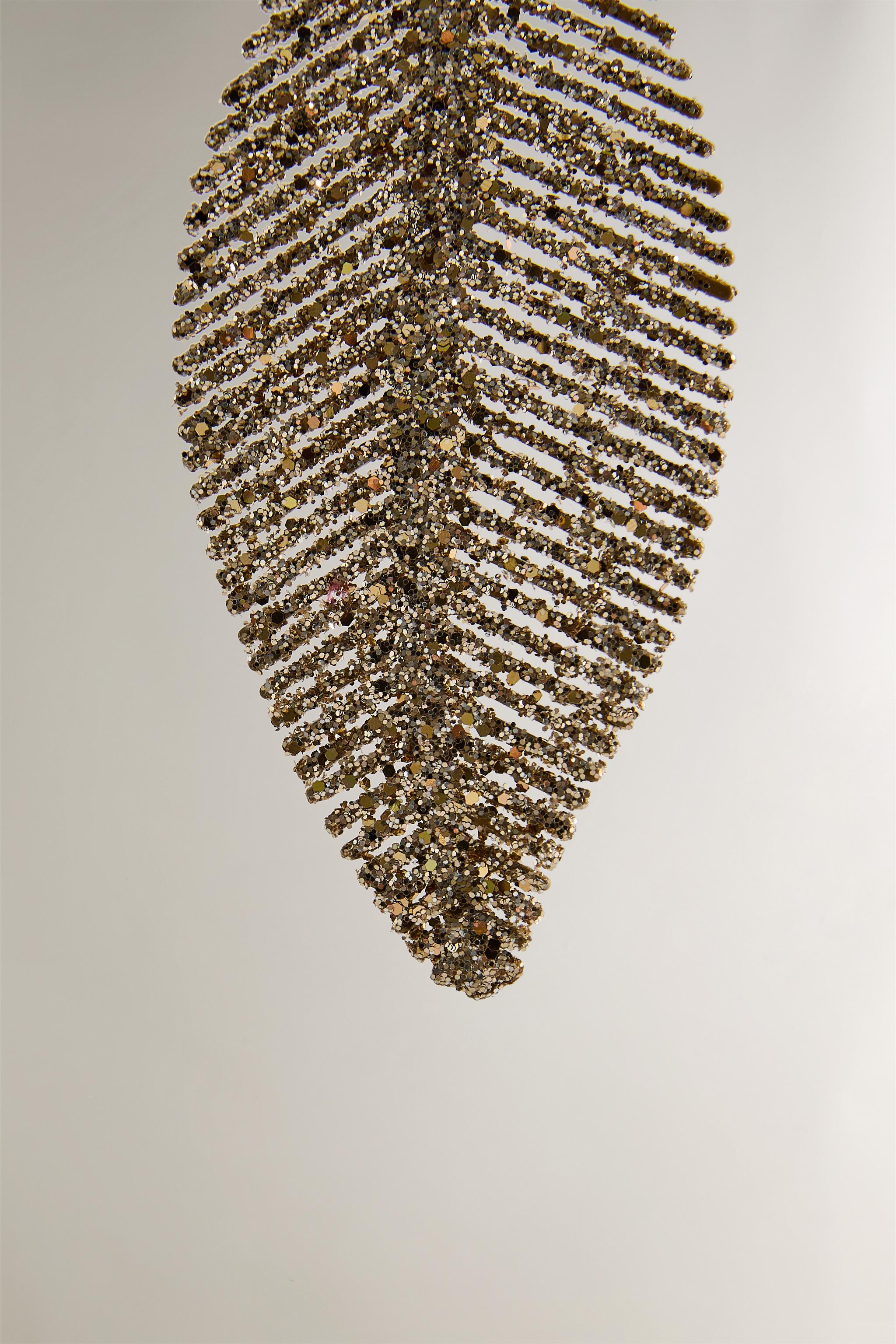 SHINY LEAF CHRISTMAS TREE ORNAMENT