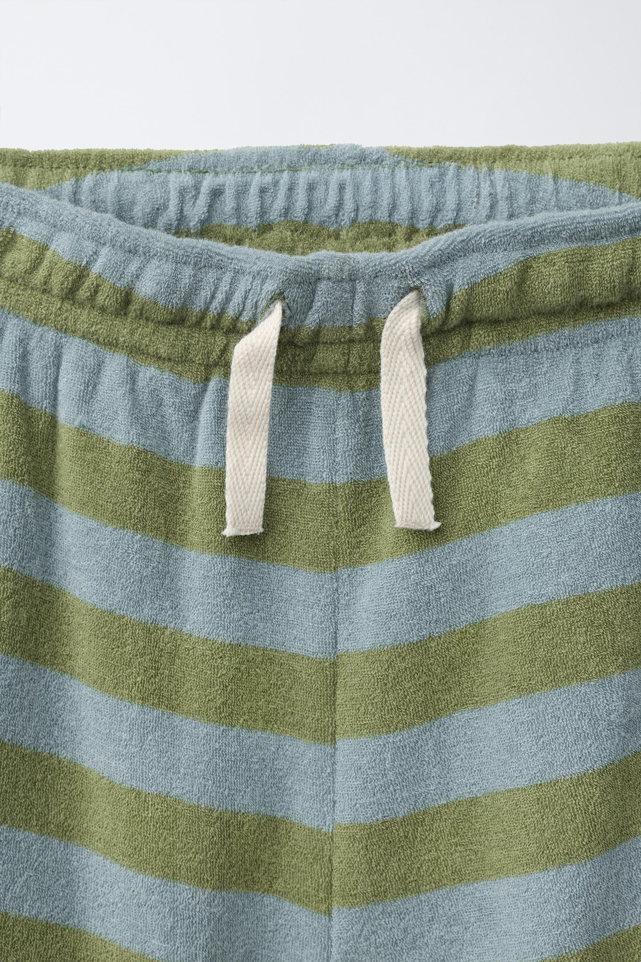 ENSEMBLE T-SHIRT ET BERMUDA À RAYURES EFFET ÉPONGE