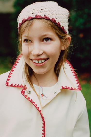 KNIT CROCHET BANDANA - Ecru by Zara