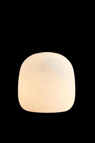 Zara ALABASTER SEMI-OVAL TABLE LAMP - Ecru