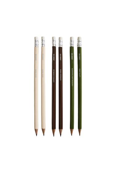 KOFFIE POTLODEN (6-PACK) - Bruin van Zara