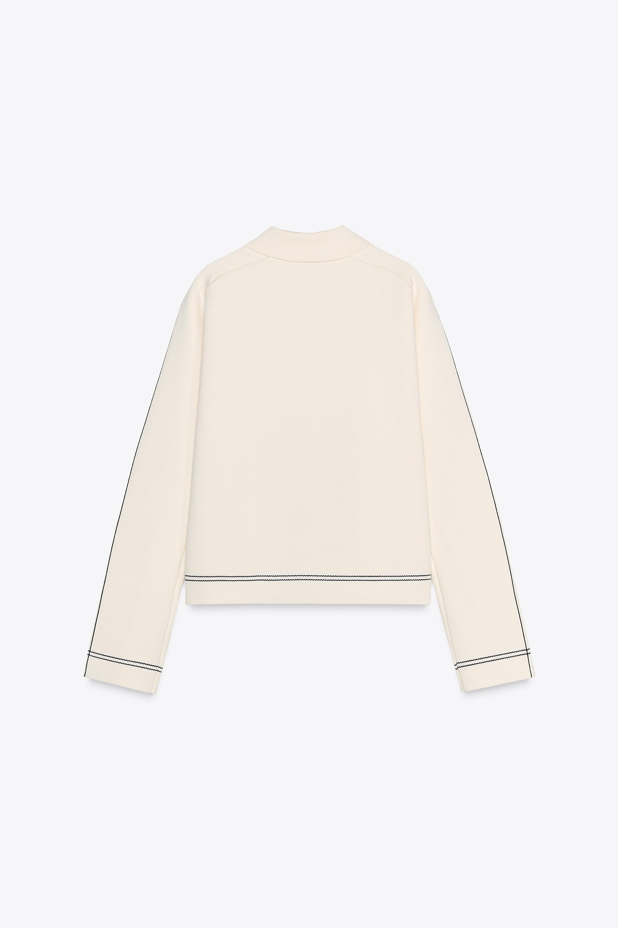 zara パイピングシーム入りニットジャケット パイピングシーム入りニットジャケット - グレーマール | ZARA