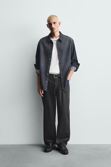 JEANS RELAXED FIT BOLSILLOS - Carbón de Zara