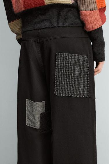 WIDE-LEG TROUSERS WITH PATCHES HARRY LAMBERT FOR ZARA X DISNEY - Black by Zara