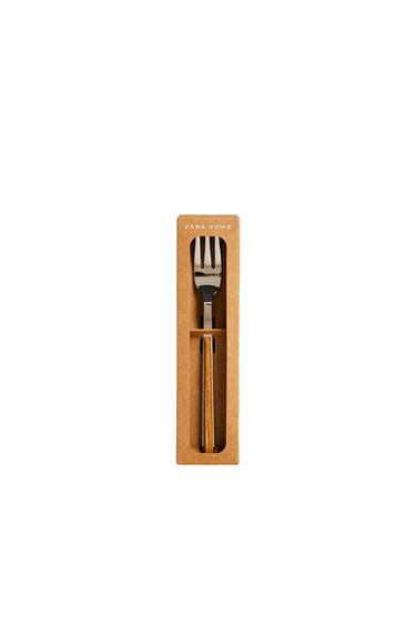 PACK OF DESSERT FORKS WITH WOOD-EFFECT HANDLES (PACK OF 4) - Brown by Zara