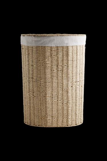 CESTA ROPA CON TEJIDO INTERIOR - Beige claro de Zara - Imagen 0