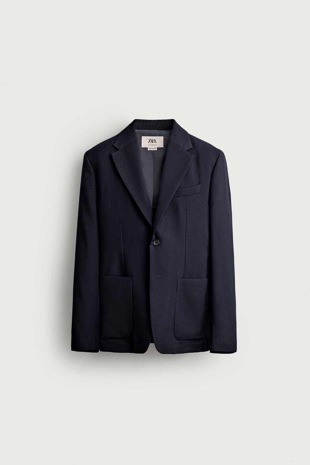 100% Wool Plaid Regular Fit Blazer — Men's