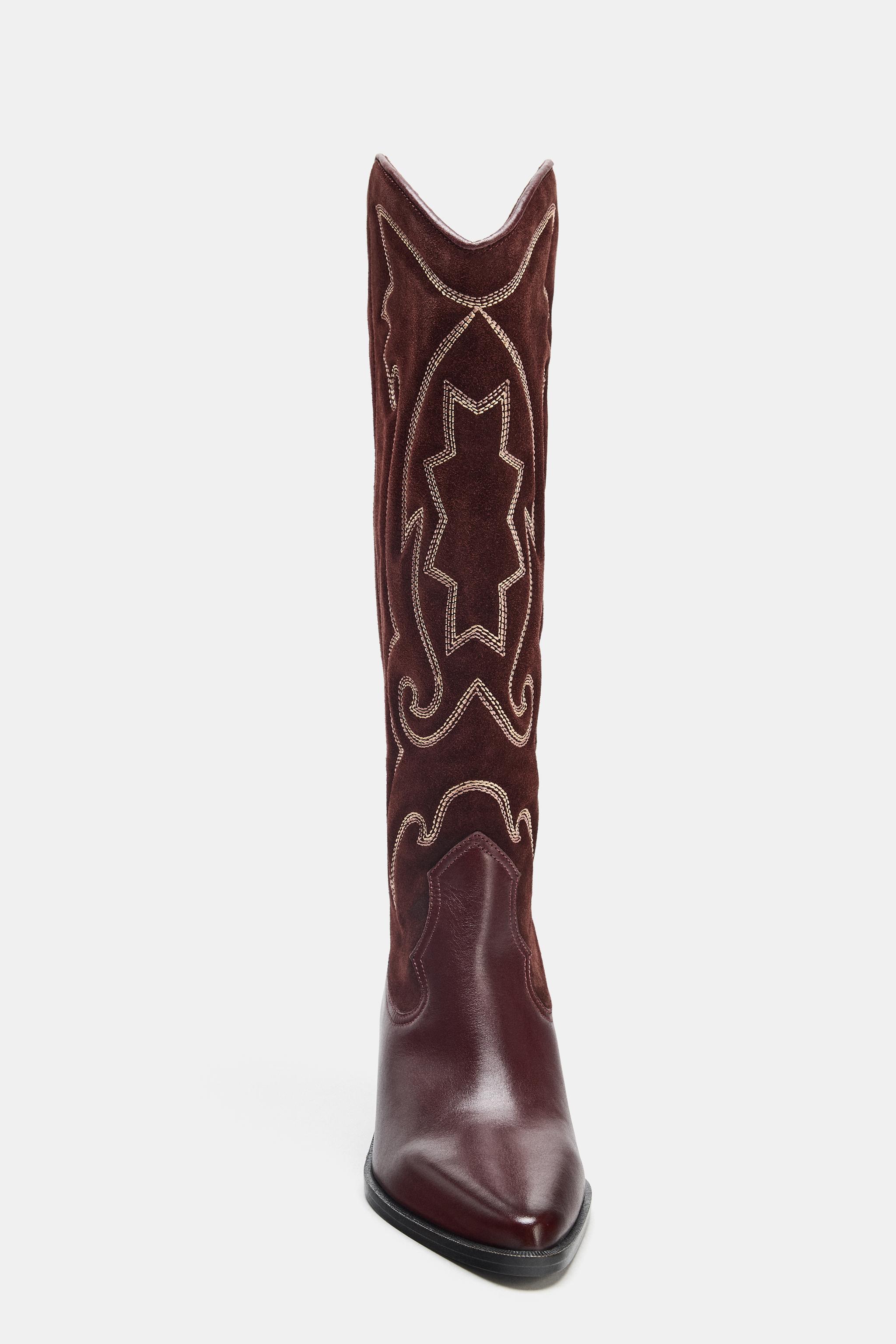 BOTTES COW-BOY EN CUIR BRODÉES