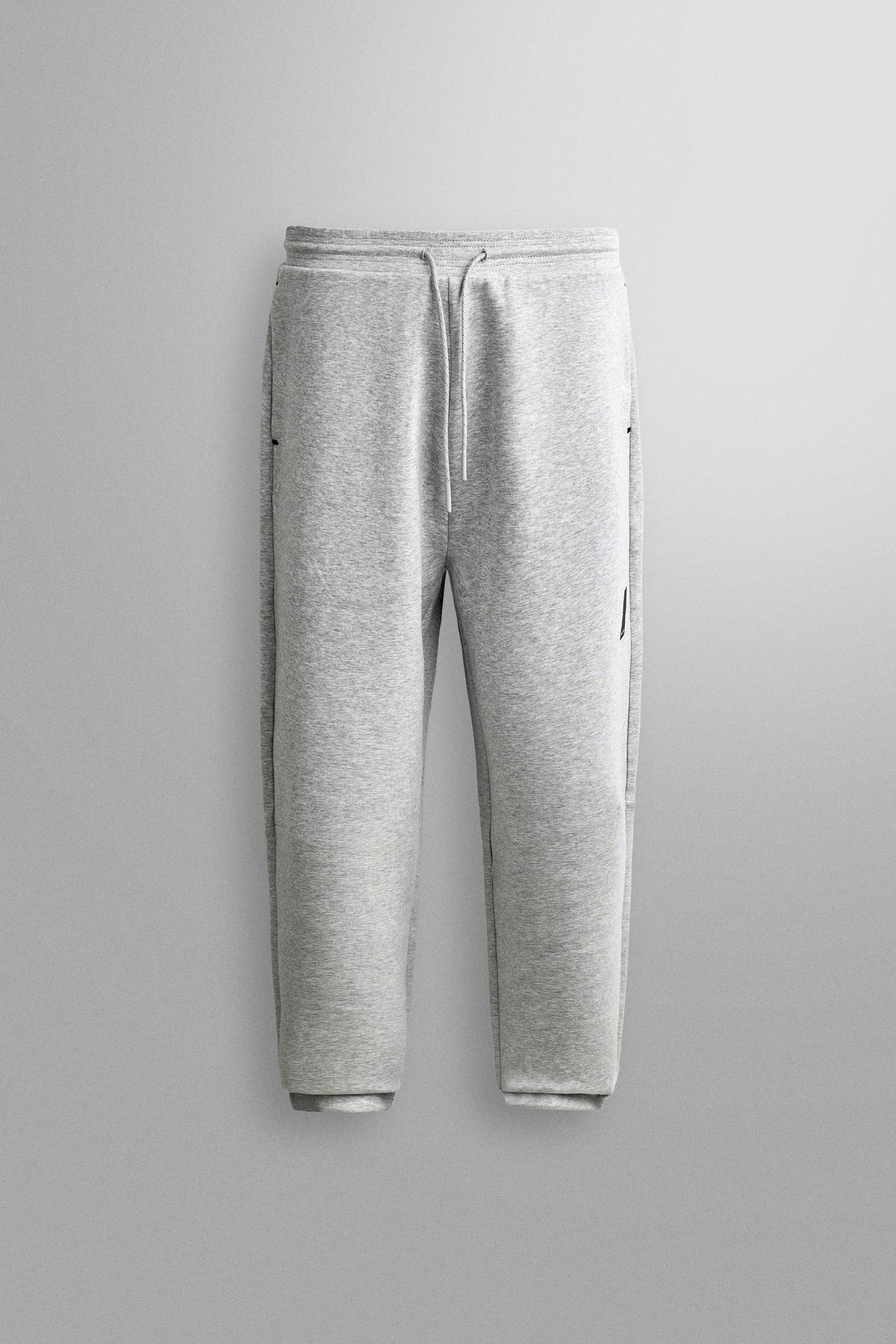 TECHNICAL TRACK PANTS — Gray marl