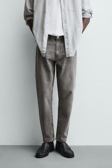 SLIM-FIT-JEANS MIT SCHMAL ZULAUFENDEM BEIN - Grau von Zara