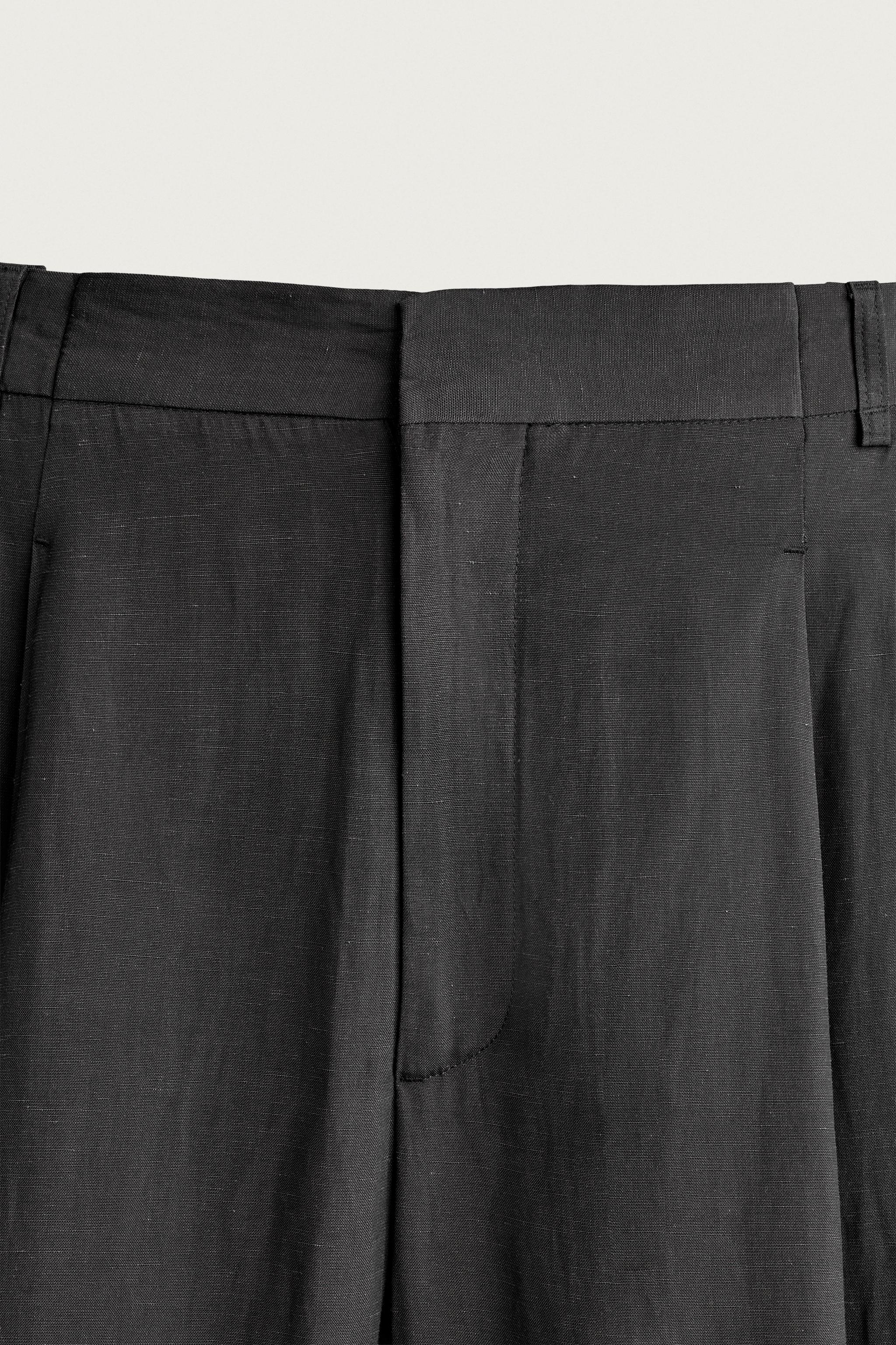 RELAXED FIT WIDE LEG SUIT PANTS