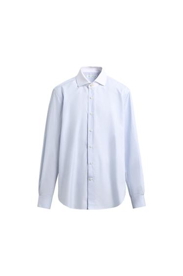 პერანგი SLIM FIT კონტრასტული საყელო - Zara-ს striped