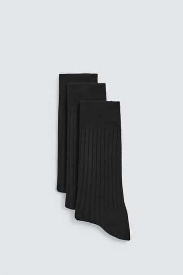 3-PACK OF RIBBED SOCKS - Black by Zara