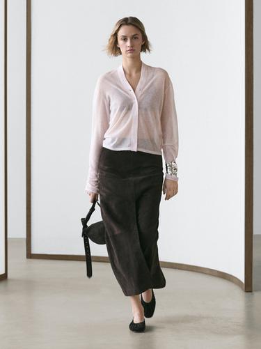 Zara Wool blend knit cardigan - Pastel pink - Image 0