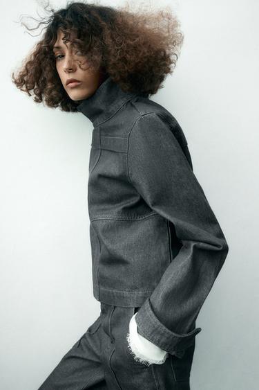 CAZADORA DENIM ZW COLLECTION - Gris Antracita de Zara