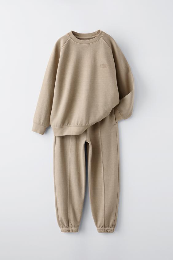 ENSEMBLE SWEATSHIRT ET PANTALON INTERLOCK Marron clair ZARA France