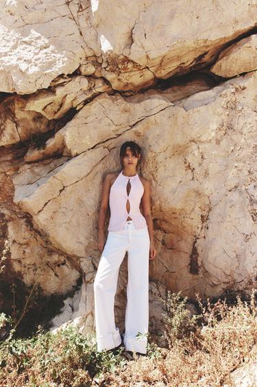 TOP HALTER LACETS - Rose pastel de Zara - Image 0