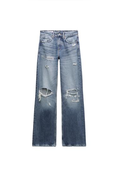 ΨΗΛΟΜΕΣΟ ΤΖΙΝ TRF WIDE LEG ΜΕ ΣΚΙΣΙΜΑΤΑ