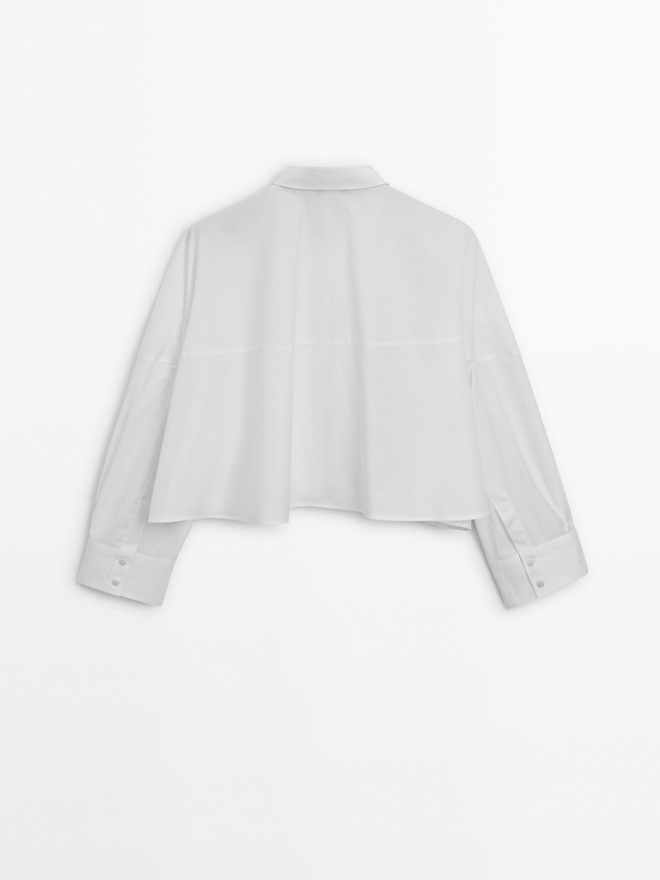 Poplin cropped shirt - Studio - White | ZARA Canada