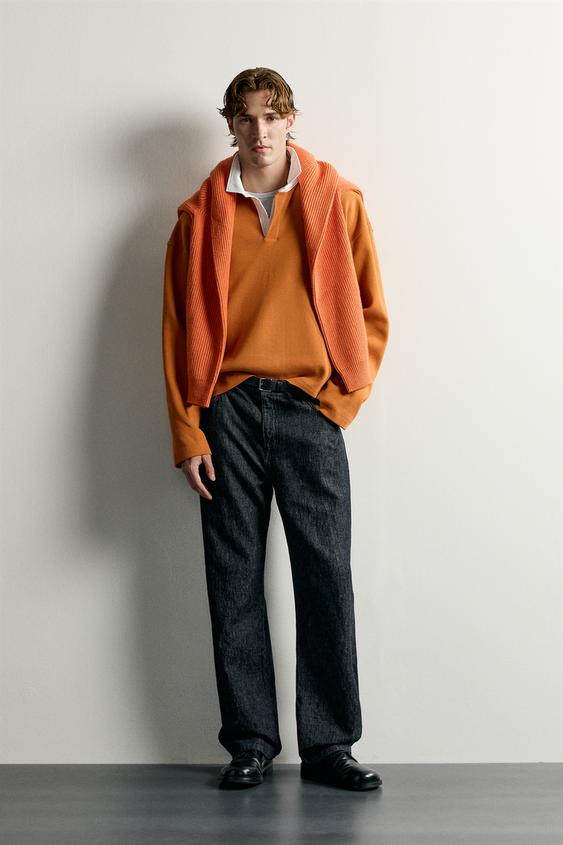 POLO ESTRUCTURA WAFFLE CONTRASTE - Naranja de Zara - Imagen 0