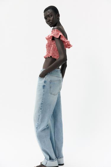 TOP À CARREAUX VICHY - Blanc / Rouge de Zara - Image 2