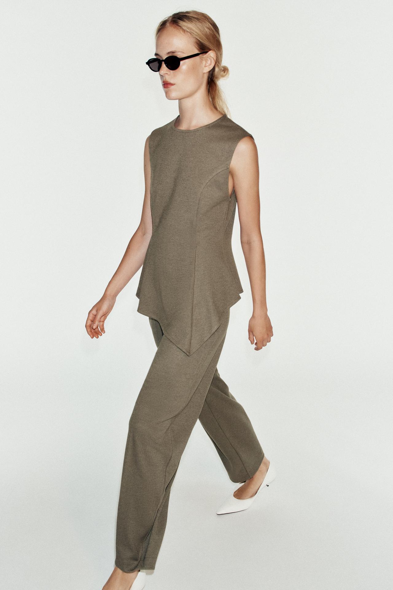 SOFT CARROT PANTS — Brown marl