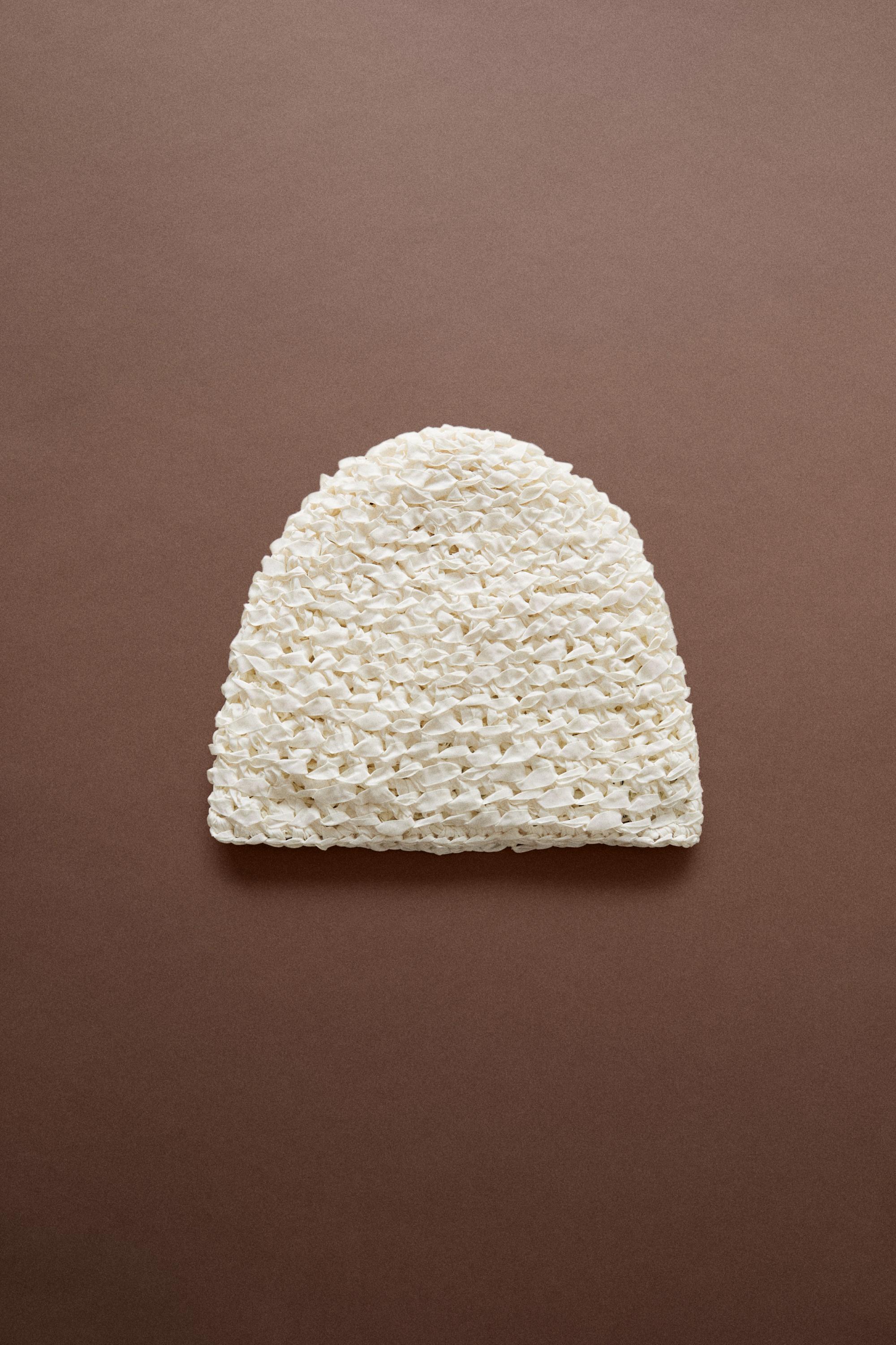Textured Ribbon Beanie - STUDIO — Oyster-white