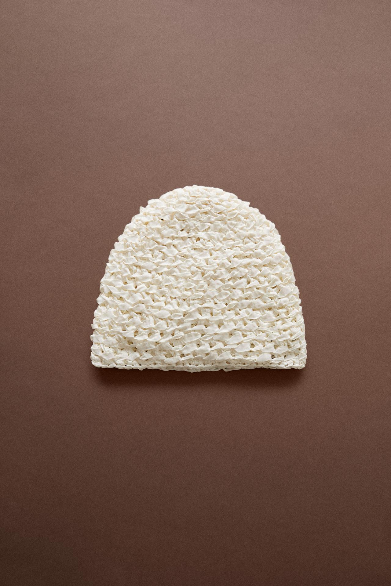 Textured Ribbon Beanie - STUDIO — Oyster-white
