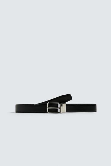 CINTURÓN REVERSIBLE PIEL CONTRASTE - Negro de Zara - Imagen 0