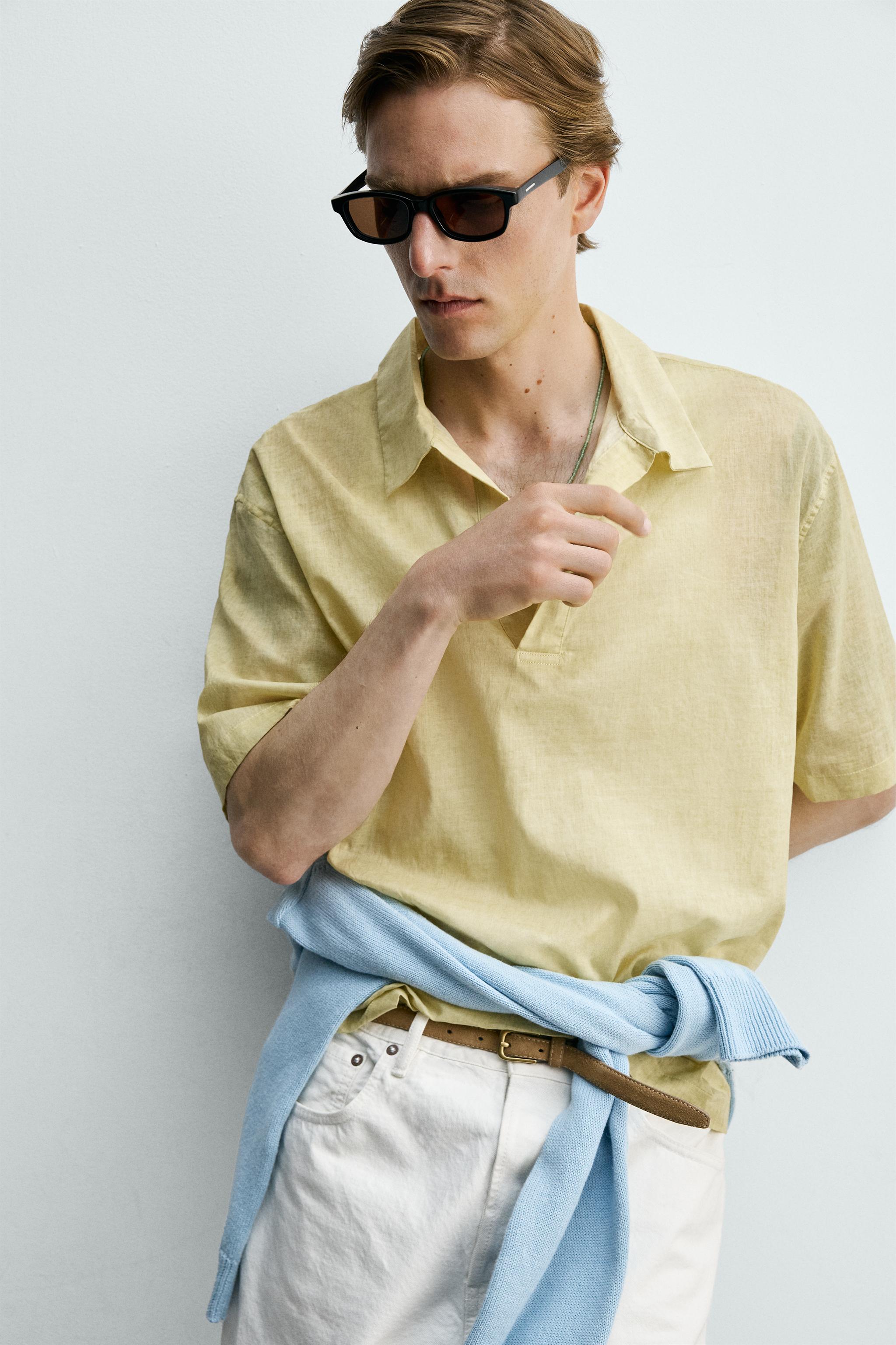 SEMI-SHEER BOXY FIT POLO SHIRT