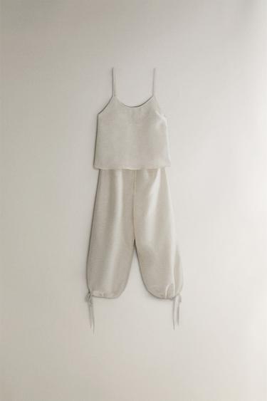 LINEN BLEND SAROUEL TROUSERS - Ecru by Zara - Image 3
