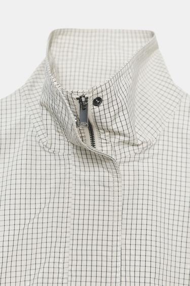 VESTE EN NYLON À CARREAUX - Blanc / Noir de Zara - Image 11