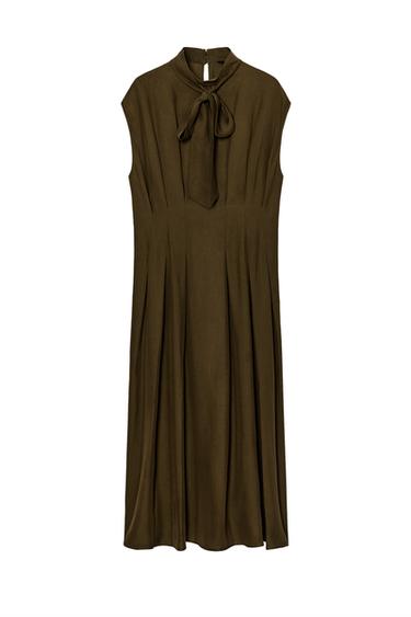 VESTIDO MIDI LAZADAS ZW COLLECTION - Khaki de Zara