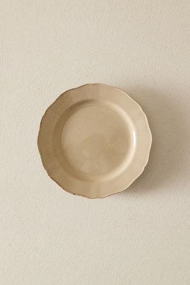 STONEWARE DESSERT PLATE - Cream by Zara
