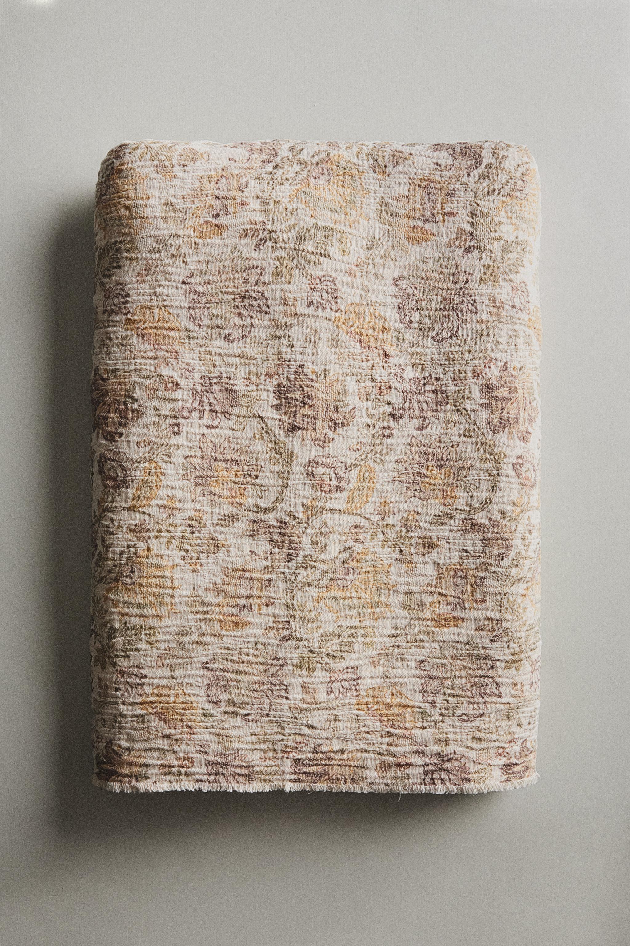 COUVERTURE COTON FLEURS