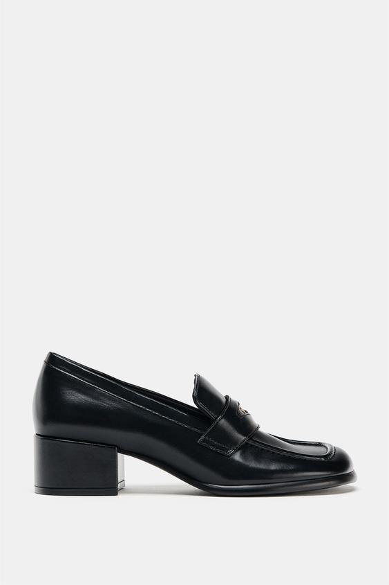 MOCASSIM SALTO DETALHE METÁLICO - Preto da Zara - Imagem 0
