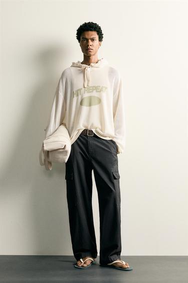 RELAXED FIT HOODIE - Ecru by Zara - Image 0