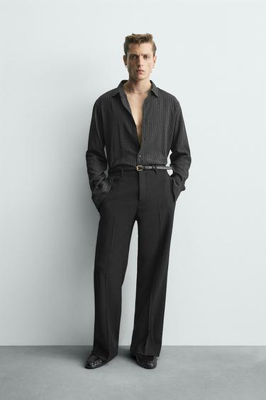 CHEMISE FLUIDE RAYURES PAILLETTES LIMITED EDITION - Noir de Zara - Image 0