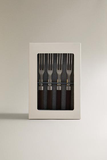PACK OF FORKS WITH RESIN HANDLES (PACK OF 4) - Brown by Zara - Image 4