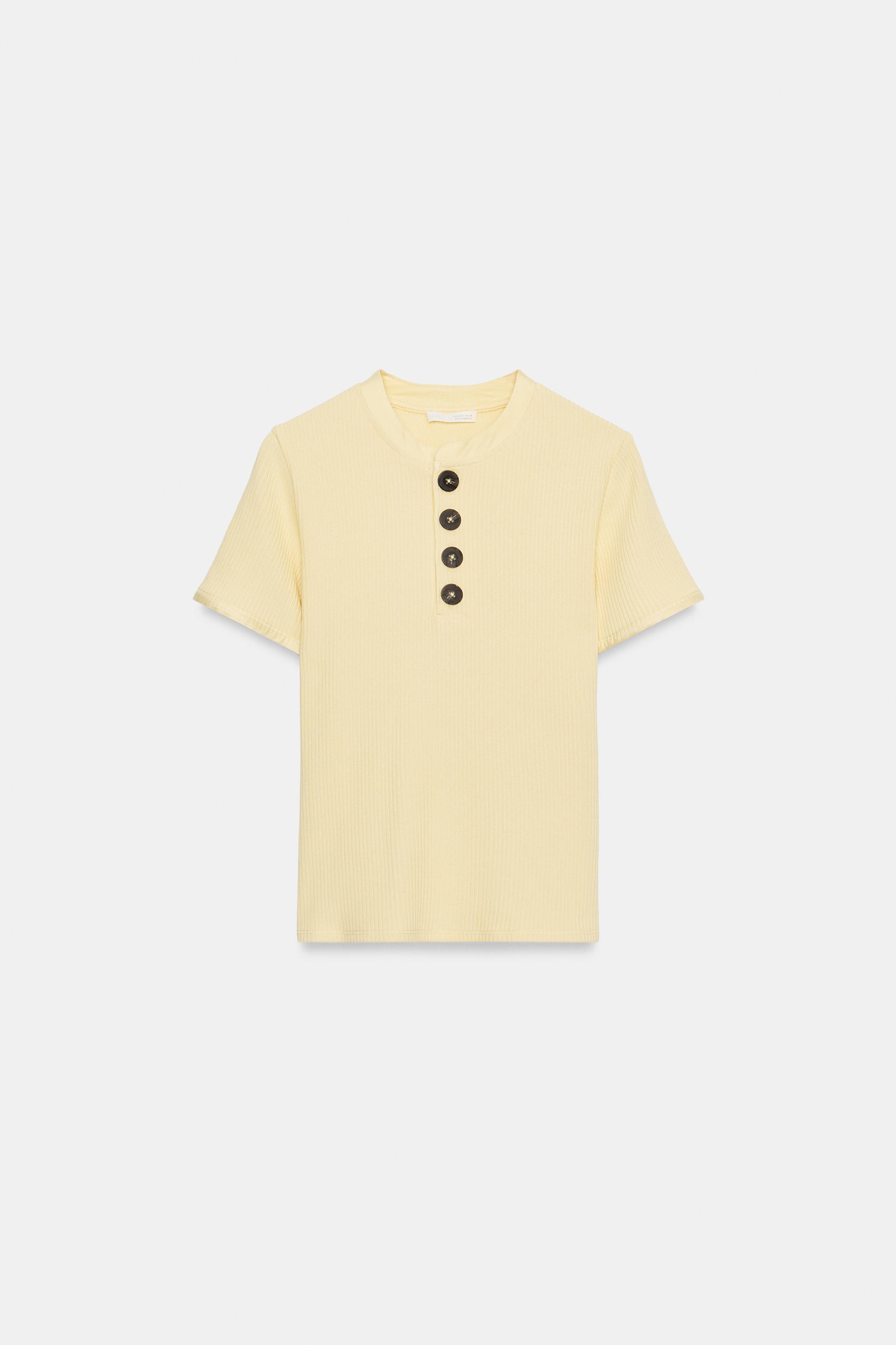 COTTON BUTTON T-SHIRT