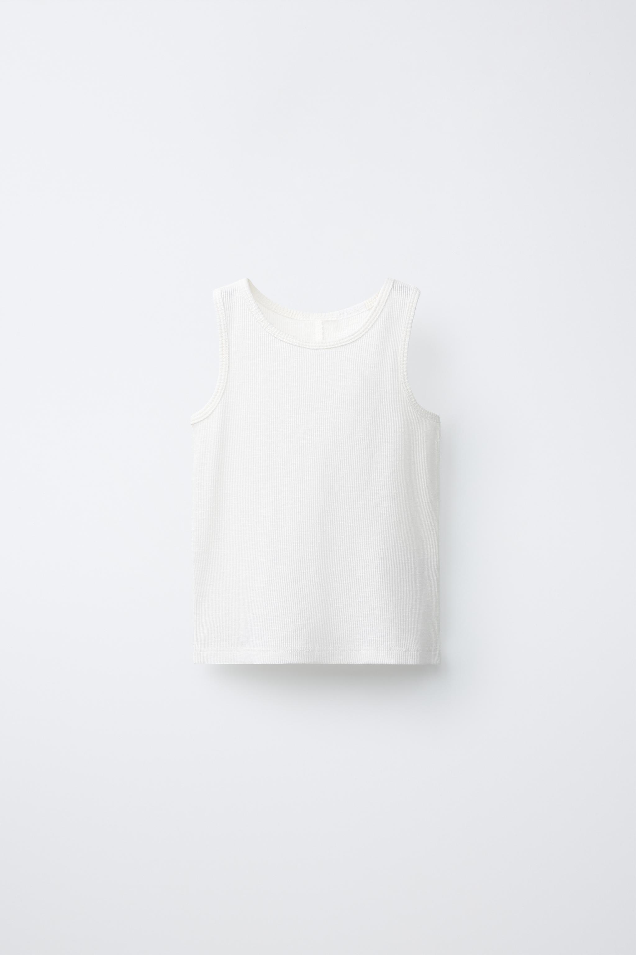 RIBBED SLEEVELESS T-SHIRT