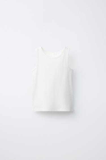 CAMISETA RIB MANGA SISAA - Blanco de Zara