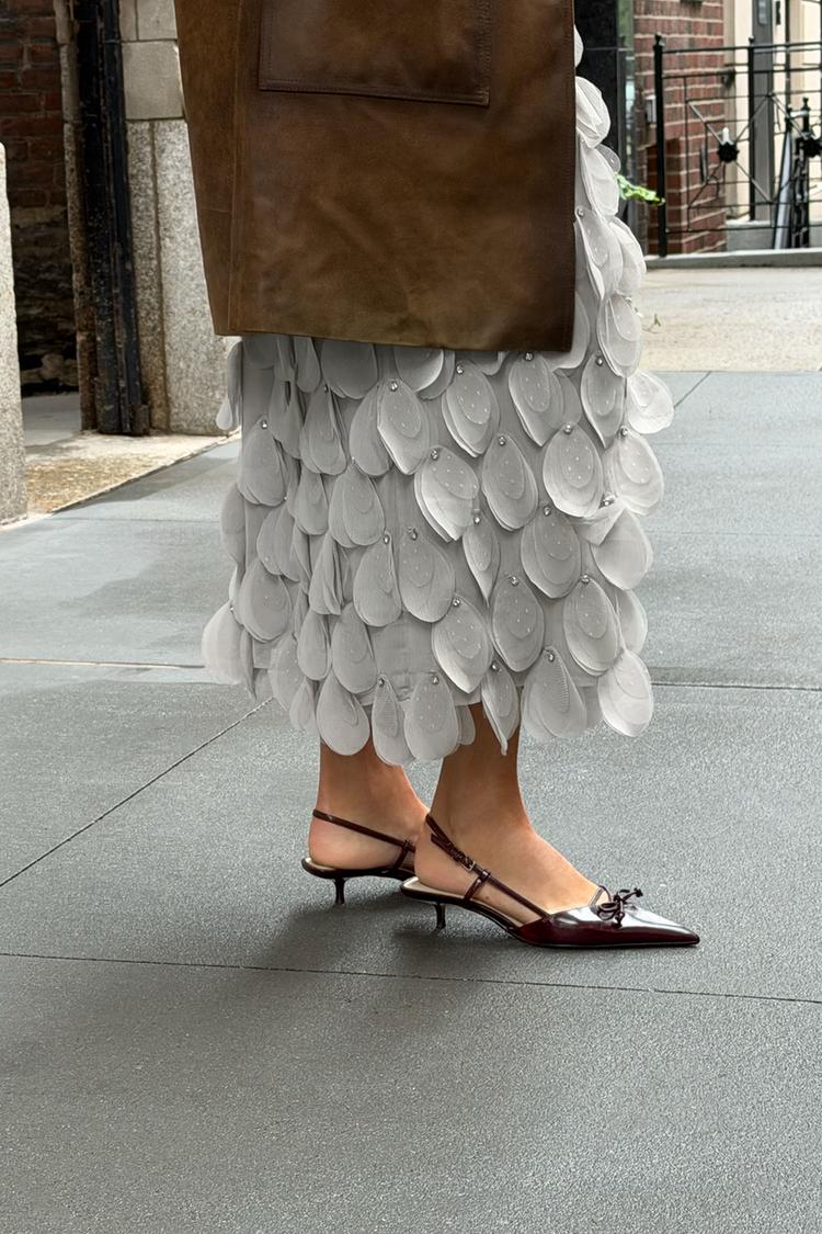 FALDA MIDI CON ABALORIOS ZW COLLECTION 4