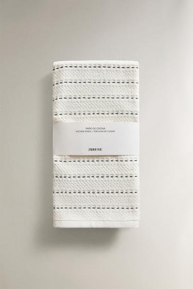 TORCHON DE CUISINE COTON ÉPONGE - noir/jaune de Zara - Image 3