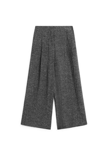 Pantalon à pinces total look en lin mélangé - Gris de Zara