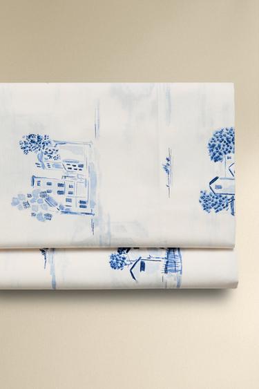 TOILE DE JOUY FLAT SHEET - Blue by Zara